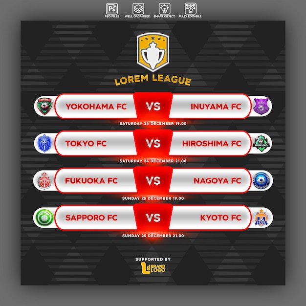 Modelo de programação da liga de futebol