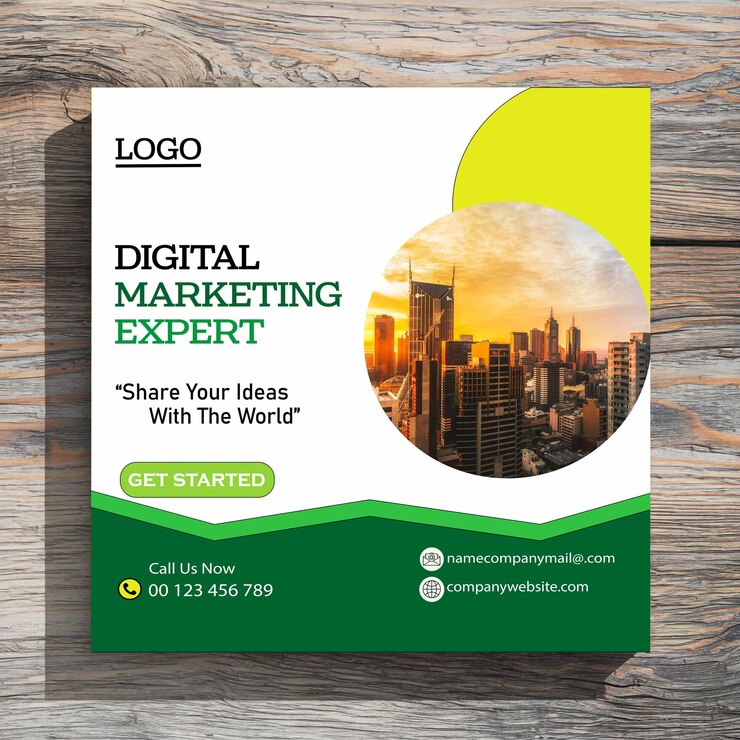 Modelo de projeto de cartaz de marketing digital