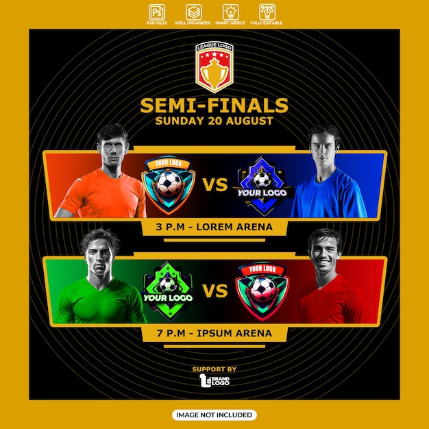 Modelo de projeto de semifinais de taça de futebol