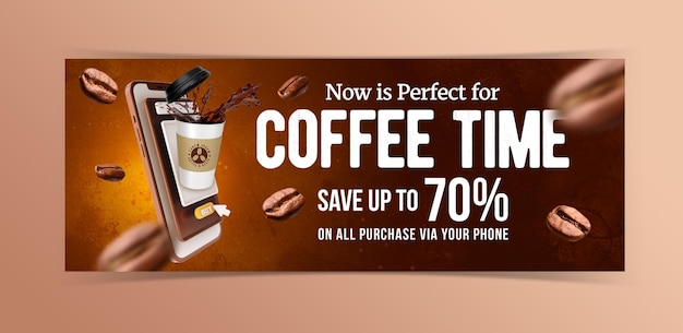 Modelo de promoção de marketing de conceito criativo de café