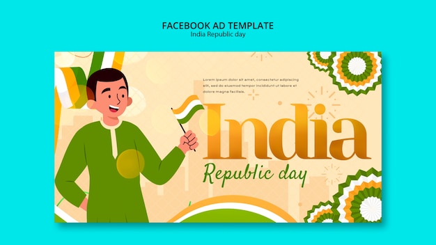 Modelo de promoção de mídia social de celebração do dia da república da índia