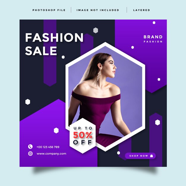 PSD modelo de promoção de mídia social de moda