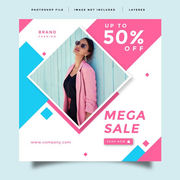 PSD modelo de promoção de mídia social de moda