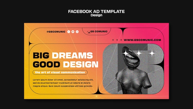 PSD modelo de promoção de mídia social de profissão de design gráfico