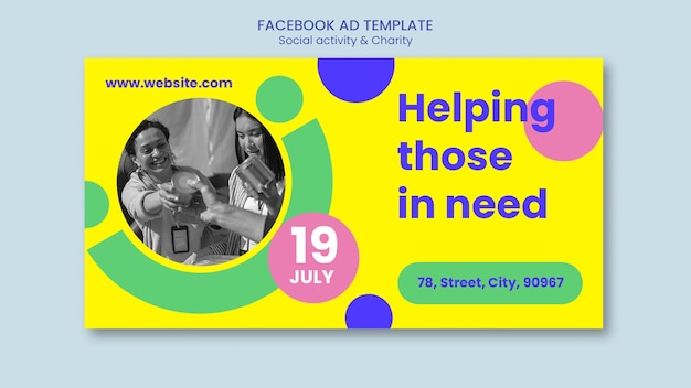 Modelo de promoção de mídia social para caridade e filantropia