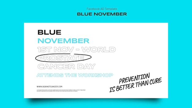 Modelo de promoção de mídia social para celebração de novembro azul