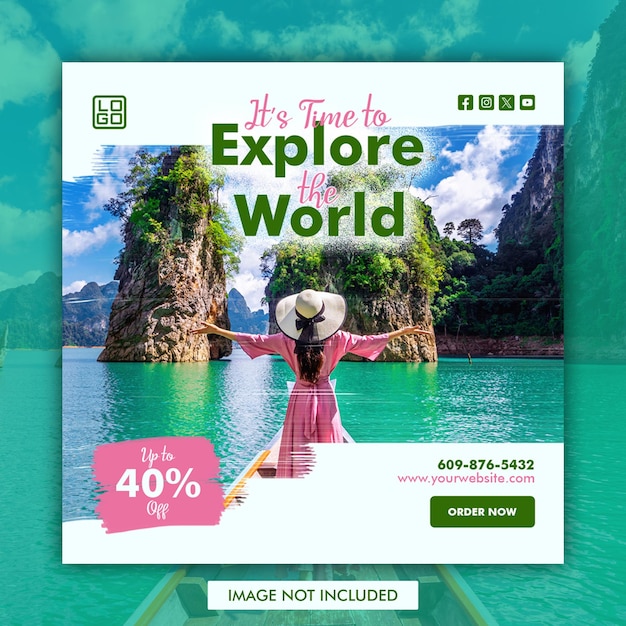 PSD modelo de promoção de viagens