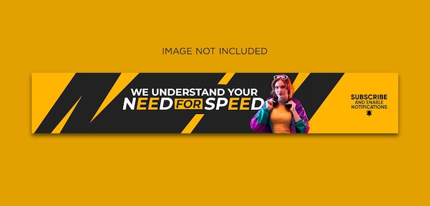 Modelo de psd de capa de banner profissional do youtube