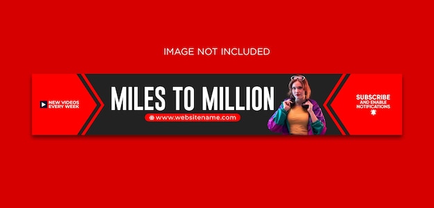 Modelo de psd de capa de banner profissional do youtube