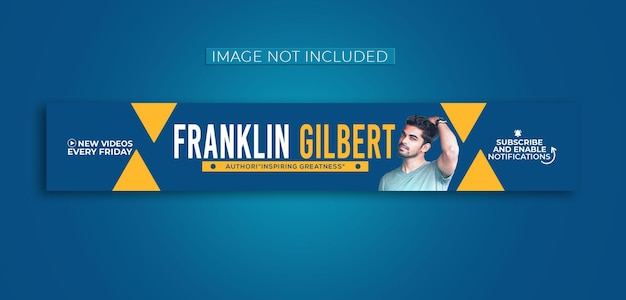 Modelo de psd de capa de banner profissional do youtube