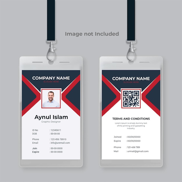 Modelo de psd de cartão de identificação de empresa de design de forma