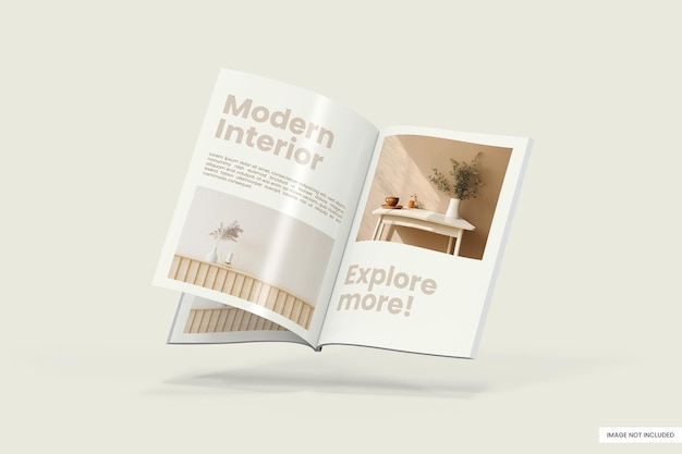 Modelo de psd de maquete de revista
