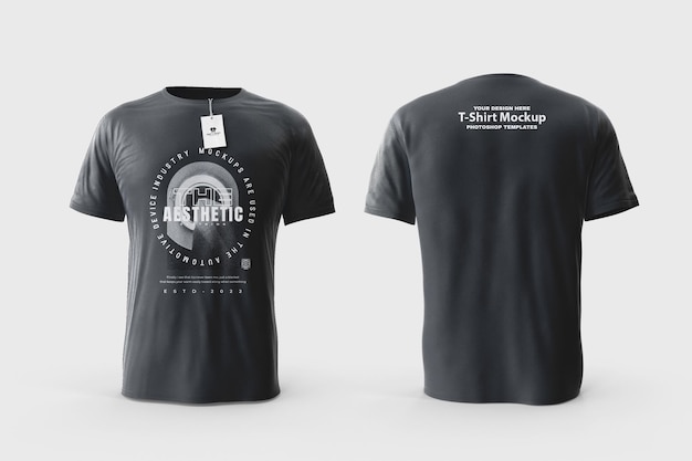Modelo de PSD de Mockup de Camisa Preta Casual