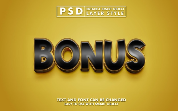 Modelo de psd premium de efeito de texto de bônus