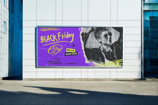 Modelo de publicidade ao ar livre de Cyber Monday e Black Friday