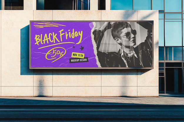 Modelo de publicidade ao ar livre de Cyber Monday e Black Friday