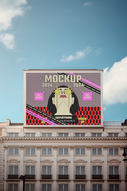 Modelo de publicidade ao ar livre no edifício