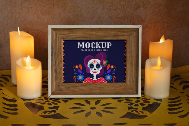 PSD modelo de quadro de dia de muertos