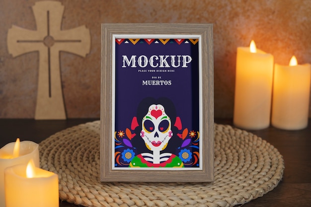 PSD modelo de quadro de dia de muertos