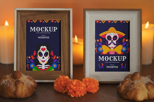 PSD modelo de quadro de dia de muertos