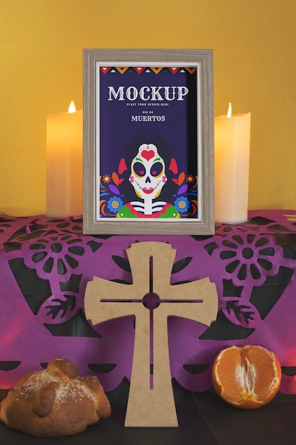 PSD modelo de quadro de dia de muertos