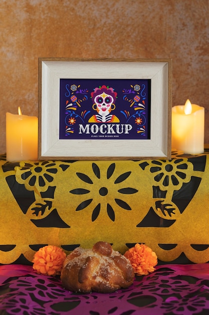 PSD modelo de quadro de dia de muertos