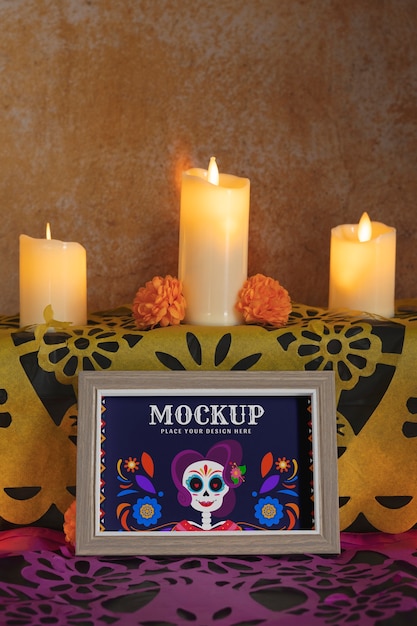 PSD modelo de quadro de dia de muertos