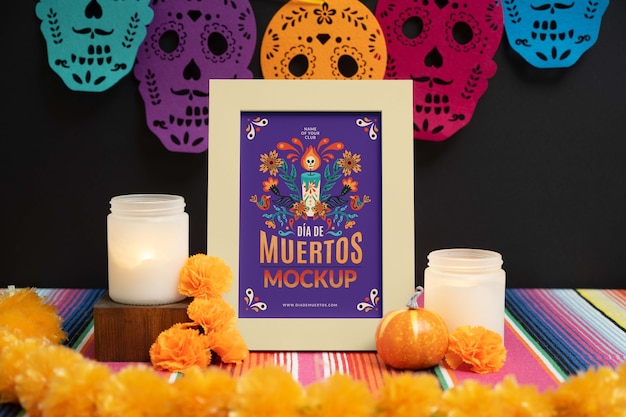 PSD modelo de quadro de dia de muertos