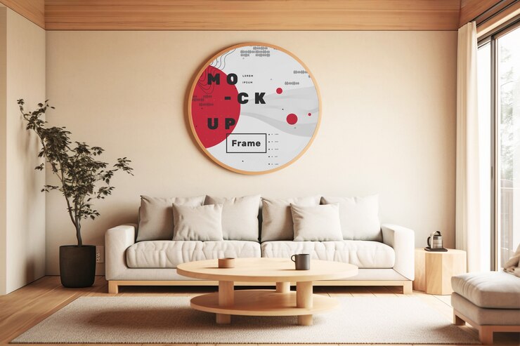 Modelo de quadro na sala japonesa