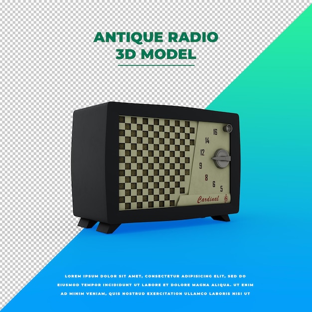 Modelo de rádio antigo estilo retrô vintage