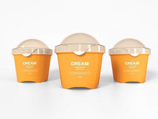 Modelo de recipiente de gelado de plástico