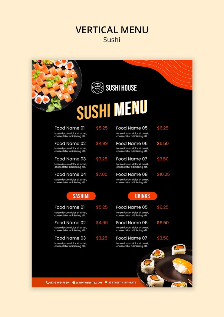 PSD modelo de refeição de sushi delicioso