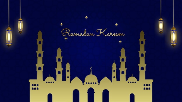 Modelo de renderização 3D da página de destino do Ramadan kareem