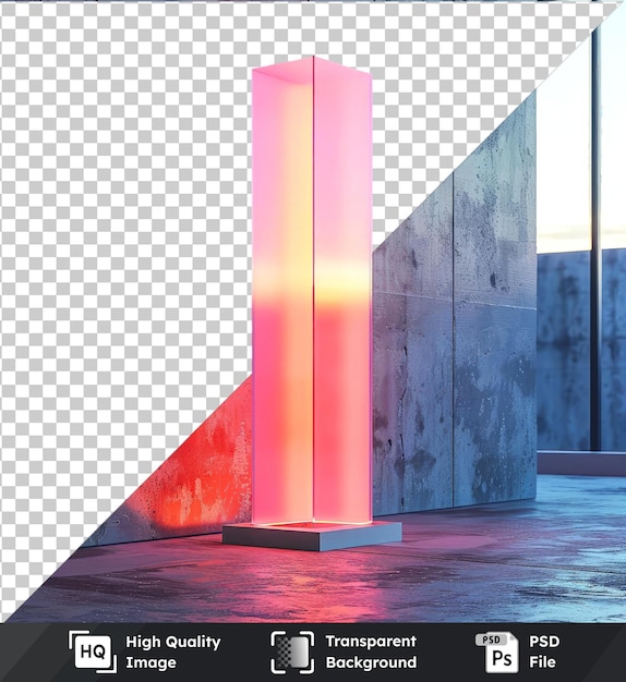 PSD modelo de renderização 3d premium com parede cinzenta e chão vermelho isolado sob um céu azul claro