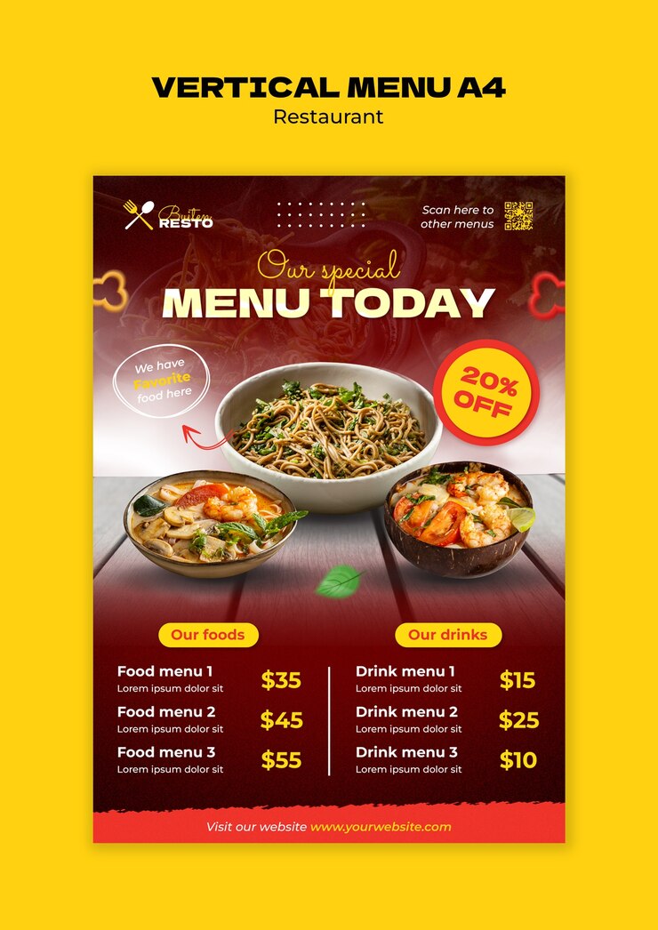 PSD modelo de restaurante de comida deliciosa