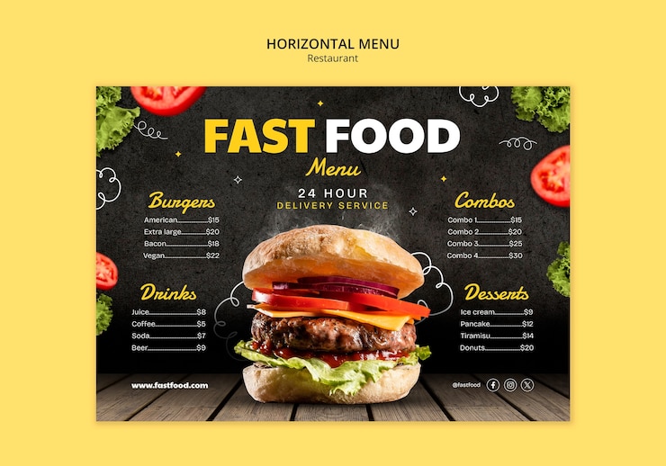 PSD modelo de restaurante de comida deliciosa