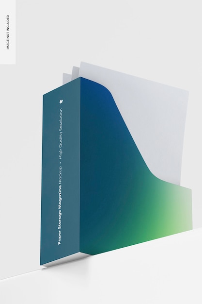 Modelo de revista para armazenamento de papel, vista de baixo ângulo
