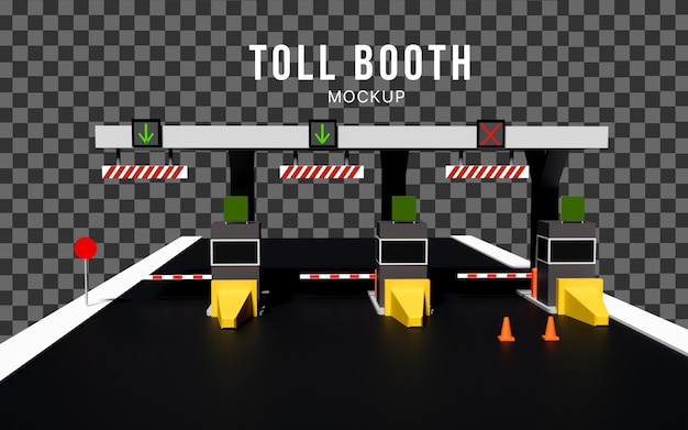 PSD modelo de rodovia 3d da praça de pedágio