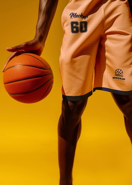 PSD modelo de roupas de basquete