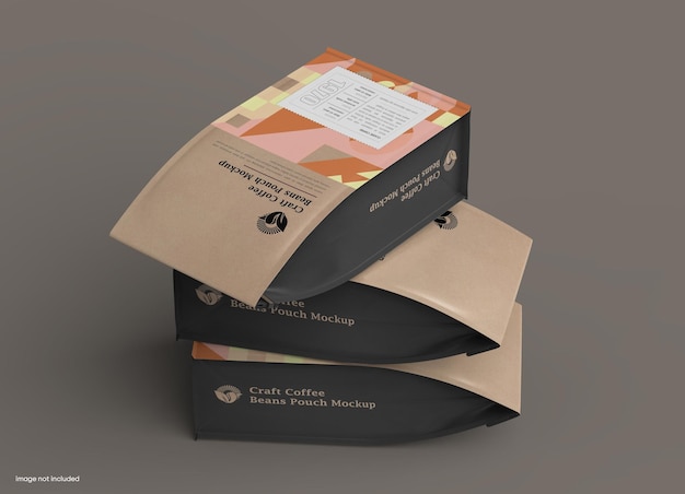 Modelo de saco de café de papel Kraft