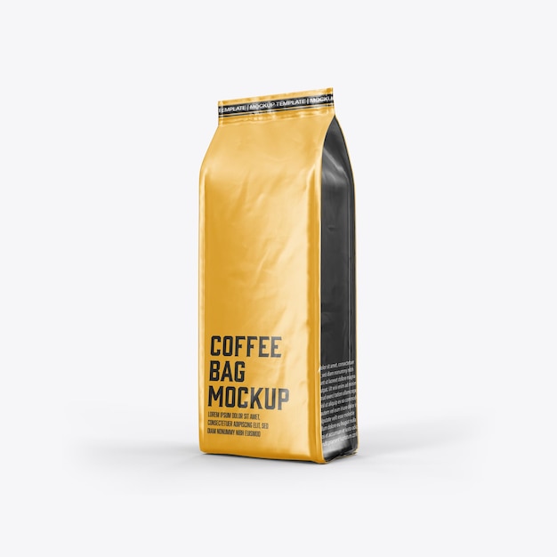 Modelo de saco de café de papel metálico