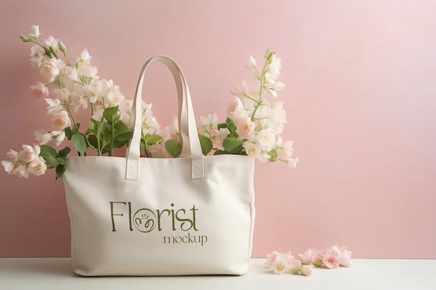 Modelo de saco de mercado de flores