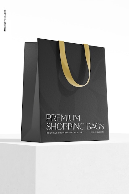 Modelo de sacola de compras boutique, vista esquerda