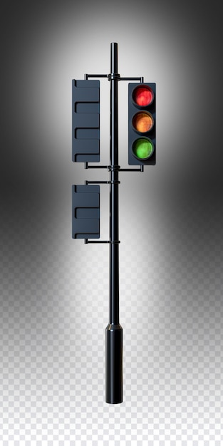 Modelo de semáforo 1 PNG vista frontal para composição