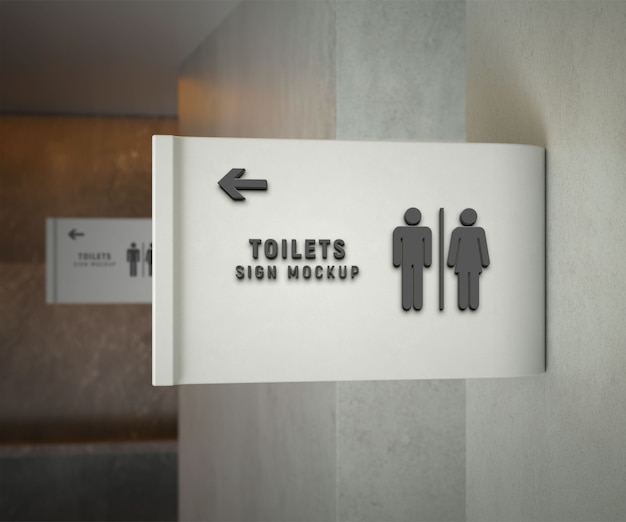 Modelo de sinal de banheiro em ambientes fechados