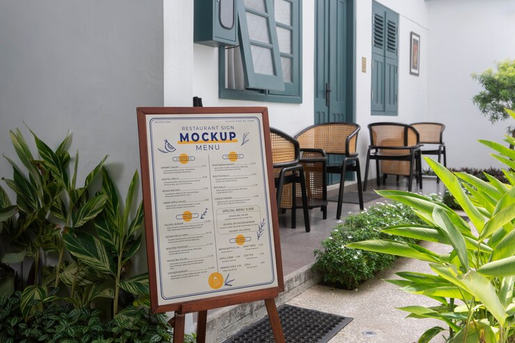 Modelo de sinalização de restaurante