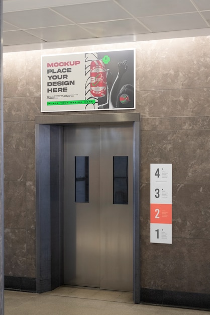 PSD modelo de sinalização dentro de um elevador