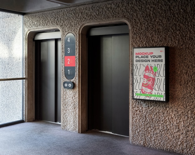 PSD modelo de sinalização dentro de um elevador