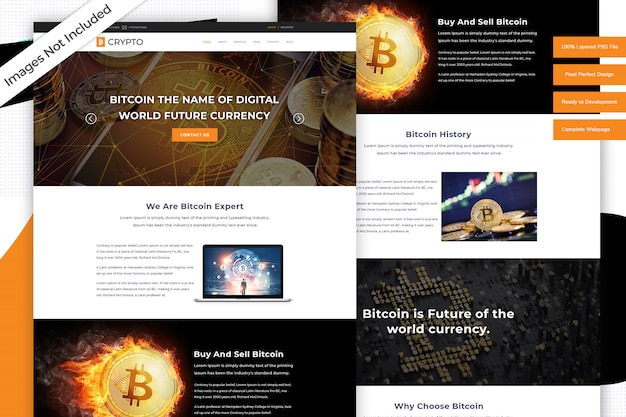 Modelo de site de criptomoeda