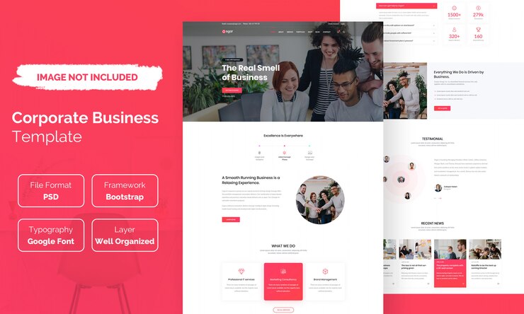 Modelo de site de negócios corporativos